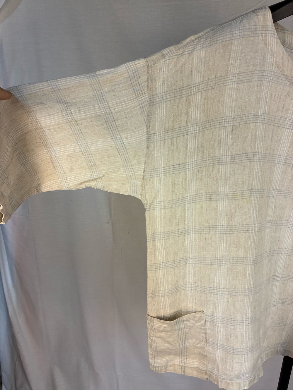 Eileen Fisher Catalan Organic Linen Boxy Plaid Top XL - Picture 3 of 11